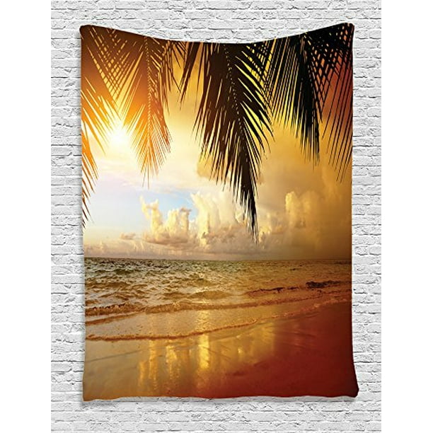Exotic Palm Trees Pattern with Beach and Ocean Sunset in Hawaii Summer Season Multicolor Wall Hanging for Bedroom Living Room Dorm Decor Ambesonne Tropical Tapestry 60 X 80 Exotic Palm Trees Pattern with Beach and Ocean Sunset in Hawaii Summer Season Multicolor Wall Hanging for Bedroom Living Room Dorm Decor Ambesonne Tropical Tapestry 60 X 80